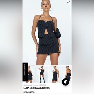 Princess Polly Luca Set Black Stripe